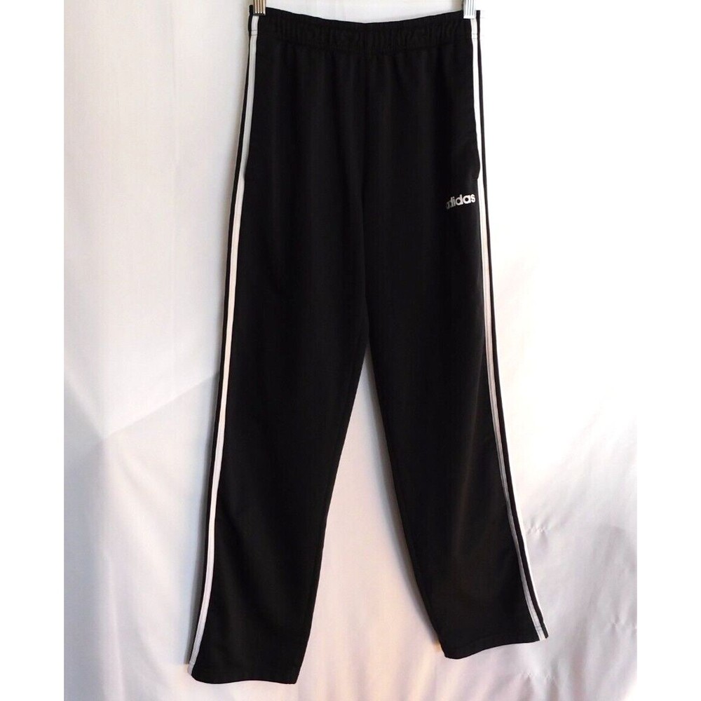 Adidas 3 Stripes Track Sweatpants Men's Black White Stripes Size Medium